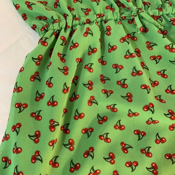 Apple Green with Cherries Sun Dress - Picture 5 of 12